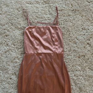Baby Pink Satin Mini Dress